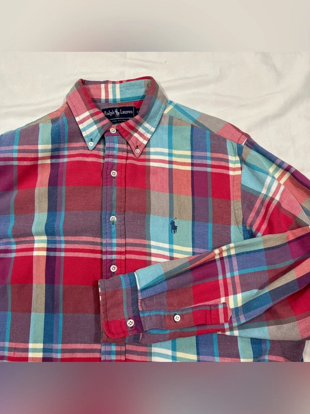 Vintage Polo Ralph Lauren Men’s Plaid Long Sleeve Button Down Shirt XL
